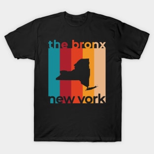 The Bronx New York Souvenirs City NY Retro Cutout T-Shirt